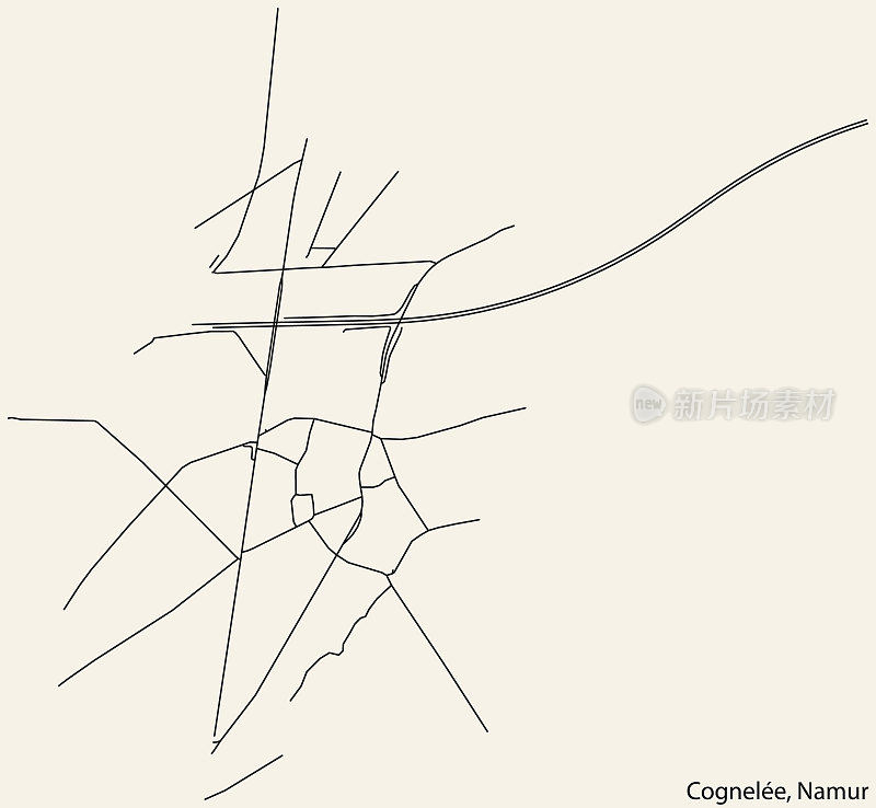 Street roads map of the COGNELÉE DISTRICT, NAMUR